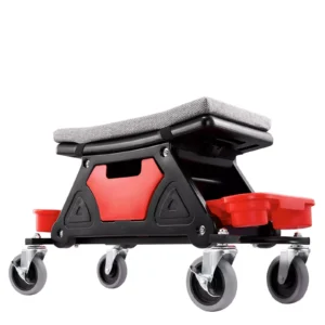 Rolling Mechanic Seat with Wheels and Tool Trays – Heavy Duty Garage Creeper Stool 300 lbs