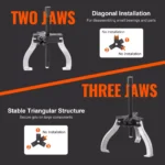 2-Piece Reversible Jaw Gear Puller Set – 3" & 7" Heavy-Duty Puller Kit 8 13577 c9ed90