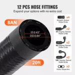 8AN 20FT Braided Fuel Line Kit with Fittings 6 13583 a10e43