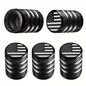 5 Pack USA Flag Aluminum Tire Valve Stem Caps for Car, Truck & Motorcycle