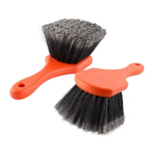 Soft Bristle Wheel Tire Cleaning Brush with Orange Handle