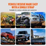 Heavy-Duty Car Tow Rope 20/30ft Recovery Strap for Off-Road Rescue 8 14881 35b896