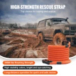 Heavy-Duty Car Tow Rope 20/30ft Recovery Strap for Off-Road Rescue 4 14881 b90c32