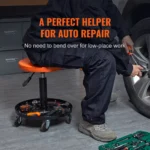 Adjustable Rolling Mechanic Stool 250 LBS Padded Garage Workshop Seat 4 14979 816f1f