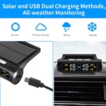 Solar Powered Car Tire Pressure Monitoring System with 4 External Sensors 6 15481 2f4272
