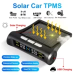 Solar Powered Car Tire Pressure Monitoring System with 4 External Sensors 4 15481 6b820b
