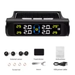 Solar Powered Car Tire Pressure Monitoring System with 4 External Sensors 8 15481 8e105b