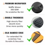 Microfiber Waffle Weave Car Wash Towel – Ultra Absorbent Cleaning Cloth 9 15632 f70b98