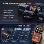 12V/6V Car Battery Tester with Crank & Charging System Analyzer 7 15678 7e4891