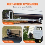 Heavy-Duty Spare Tire Carrier U-Bolt Mount – Fits 4 & 5 Lug Wheels, 160 lbs 7 15765 781b22