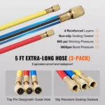 3-Way AC Manifold Gauge Set for R134A R22 R12 R502 with Hoses & Couplers 6 16164 3521fe