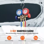 3-Way AC Manifold Gauge Set for R134A R22 R12 R502 with Hoses & Couplers 5 16164 3f0cc1