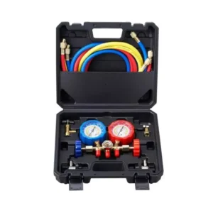 3-Way AC Manifold Gauge Set for R134A R22 R12 R502 with Hoses & Couplers