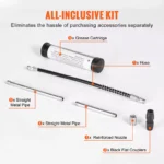 Heavy-Duty 3500 PSI Pistol Grip Grease Gun with Flexible Hose & Couplers 6 16174 a71f47