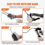 6000 PSI Heavy Duty Grease Gun with Flexible Hose – 400CC Pistol Grip Manual 7 16183 f91bd3