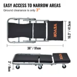 2-in-1 Rolling Mechanic Creeper and Seat, 300 lbs Capacity, Foldable & Low Profile 8 16192 86374b