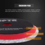 5-Inch Blue Medium Cut Wool Polishing Pad with Hook & Loop Backing for Car Buffing 7 16251 44bc57