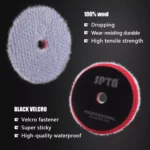5-Inch Blue Medium Cut Wool Polishing Pad with Hook & Loop Backing for Car Buffing 4 16251 50b5ab