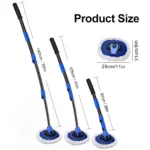 4-Section Telescopic Car Wash Brush with Long Handle & Chenille Cleaning Head 10 16372 12677c