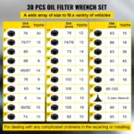 30-Piece Oil Filter Socket Set – Low Profile Cap Wrench Kit for Car Repairs 8 16612 09a43a