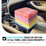 Lint-Free Coral Velvet Car Wash Towels 12x12in – 5 Pack Deep Cleaning Set 8 16622 ffedc0