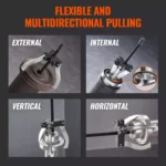 2-Piece Reversible Gear Puller Set – 3" & 7" Dual Jaw Puller Kit 7 16808 1290a7