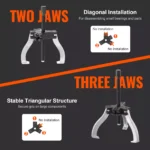2-Piece Reversible Gear Puller Set – 3" & 7" Dual Jaw Puller Kit 6 16808 dc038c