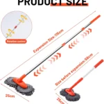 Telescopic Car Wash Mop with Double Brush Head & 360° Rotation 10 19414 a4e57c