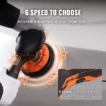 6-Inch Cordless Car Buffer Polisher with 6-Speed Control and 4 Pads 5 19456 3e1e1c