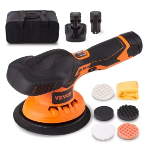6-Inch Cordless Car Buffer Polisher with 6-Speed Control and 4 Pads