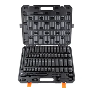 1/2" Drive Impact Socket Set – 6-Point Cr-V Steel, Easy-Read Markings, Heavy-Duty