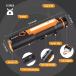 500 Lumens Rechargeable LED Emergency Flashlight with COB Sidelight 8 21321 3d638b