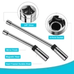 3PC Magnetic Swivel Spark Plug Socket Set - 3/8" Drive, Cr-V Steel 6 21337 7900e2