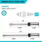 3PC Magnetic Swivel Spark Plug Socket Set - 3/8" Drive, Cr-V Steel 8 21337 c72d3b