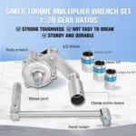 Heavy Duty Torque Multiplier Wrench Set with 5 Sockets for Lug Nut Removal 4 21355 9680fa
