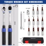 14PCS Torque Wrench Set 1/4-Inch 2-26N.m for Tesla with Quick Release Ratchet Handle 9 22379 5a4e64