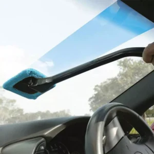 Long Handle Car Window Cleaning Brush with Microfiber Head