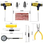 Professional Car Tire Repair Kit with Plug Tools and Tubeless Puncture Repair 6 22925 f40e5b