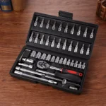 46-Piece 1/4 Inch Drive Ratchet Wrench and Socket Set with Extension Bar 5 22933 5bee5d