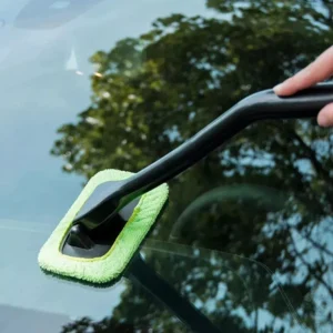 Car Windshield Cleaning Brush Kit with Long Handle & Window Wiper for Glass Defogging