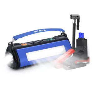 4-in-1 Car Jump Starter & Air Pump with LED Lighting and Portable Storage