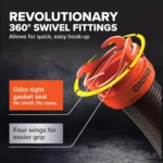 20' RV Sewer Hose Kit with 4-in-1 Adapter & Clear Elbow 6 33201 c4f208