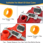 Gas Can Nozzle with Screw Collar Caps Anti Spill Gas Can Vent Replacement Gas Can Spouts for Most 1/2/5/10 Gal Can 6 33202 67556a