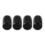 4Pcs Black Aluminum Tire Valve Stem Caps 7 33214 6f265b