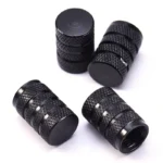 4Pcs Black Aluminum Tire Valve Stem Caps 5 33214 ae7f30