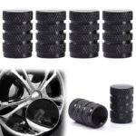 4Pcs Black Aluminum Tire Valve Stem Caps 4 33214 e7600f