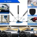 Telescopic Car Windshield Cleaner with Microfiber Pad and Detail Brush 7 33234 304446