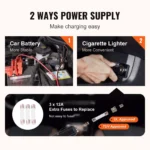 Portable 12V Electric Scissor Jack 3 Ton/6600 lbs for SUV & Sedan Tire Change 8 34328 1c4263