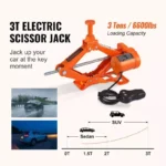 Portable 12V Electric Scissor Jack 3 Ton/6600 lbs for SUV & Sedan Tire Change 5 34328 c42d07