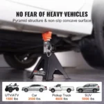 Heavy Duty 3-Ton Car Jack Stands with Double Lock Safety & Adjustable Height 4 34339 65d226